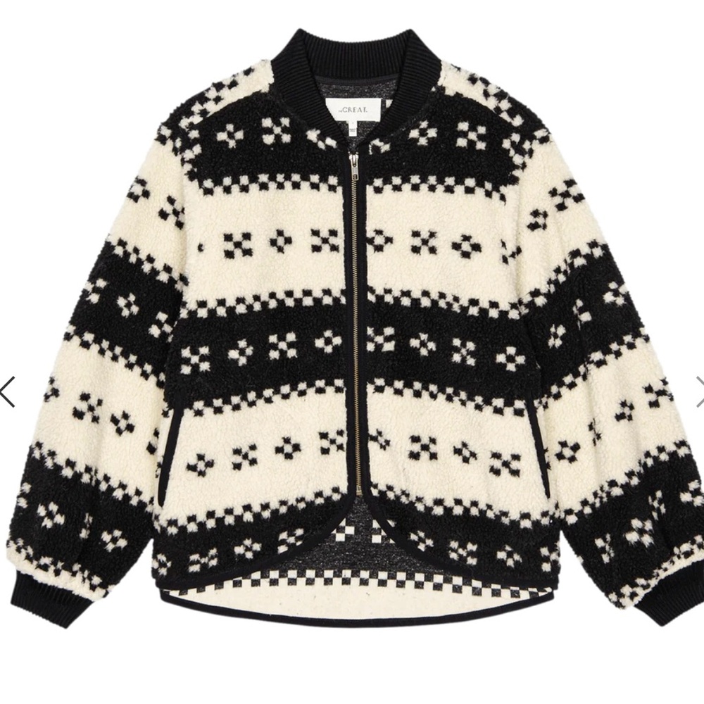 The Plush Bomber by The Great in Size 0, Black Geo